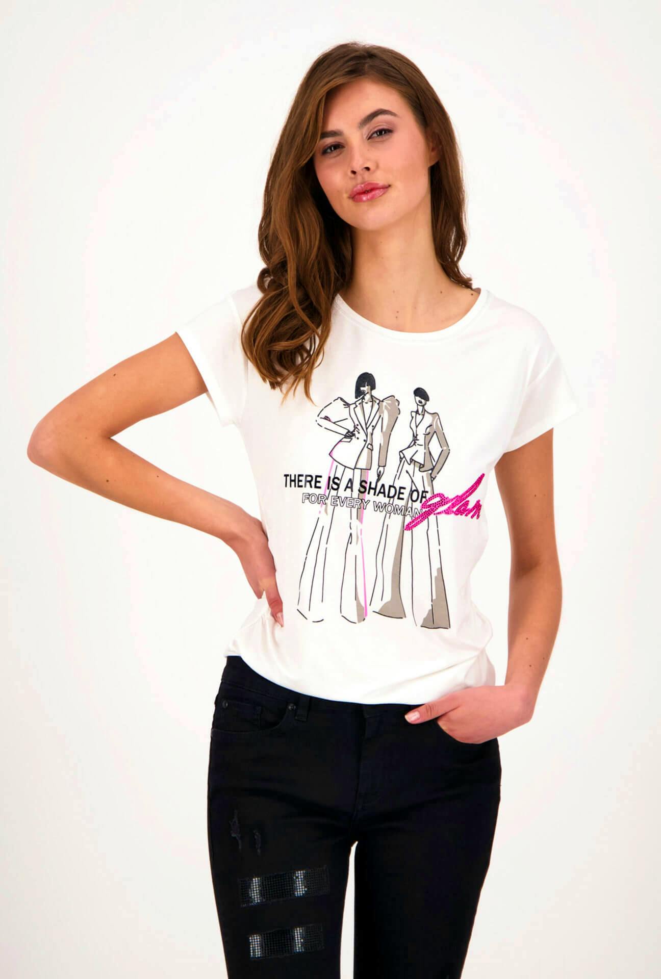 Artikel klicken und genauer betrachten! - Monari Shirt For Ever WomanDas Damen Shirt For Ever Women mit pinker Schrift ist in den Größen 36-42 für Sie erhältlich. Mit einem chicen Aufdruck auf weißem Hintergrund&nbsp;und in Kurzarm gehalten, sind Sie perfekt für den Sommer gerüstet. Mit gedeckten Farbtönen können Sie dieses Damen Shirt ganz bequeme zu Jeans, Stoffhosen, Rock oder Shorts kombinieren. Zudem ist das T-Shirt sehr leger geschnitten. | im Online Shop kaufen